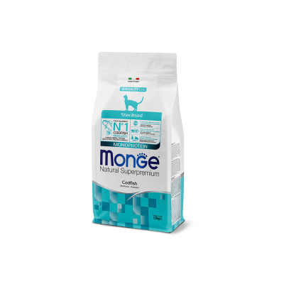 MONGE CAT STERILIZZATO MERLUZZO 1,5 KG