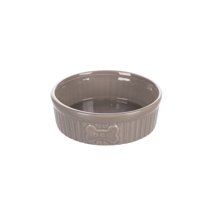 CIOTOLA CANE MABEL CERAMICA TAUPE 15CM 640ML